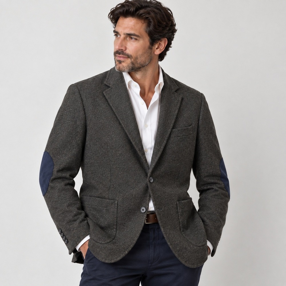 Isaia Napoli Dustin Cashmere Wool Blazer Sport Coat Elbow Patch Mens 52 IT 42 US
